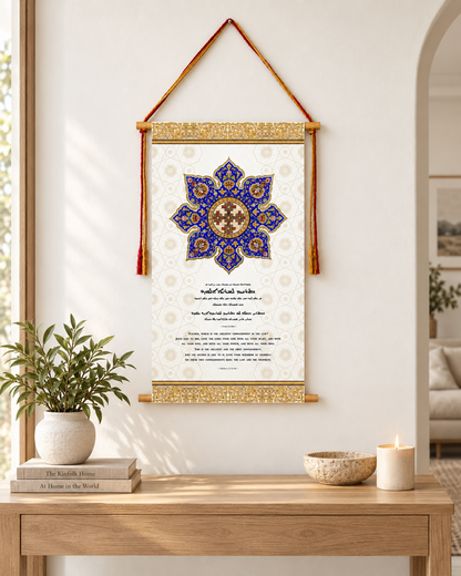 Matthew 22:36, Syriac Aramaic Bible Verse Wall Hanging, Aramaic Bible Quote, Assyrian bible, Assyrian gifts, Christian Home Decor, Tapestry