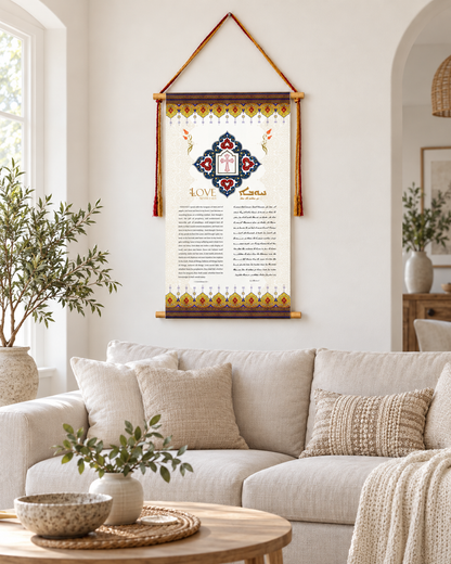 Love never fails 1 Corinthians 13, Aramaic Bible Verse Wall Hanging, Aramaic Bible Quote, Christian Home Decor, Tapestry