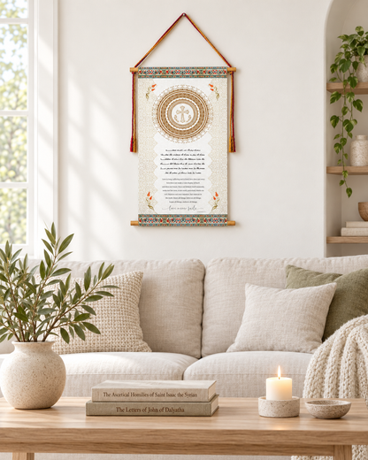 Love never fails 1 Corinthians 13, Aramaic Bible Verse Wall Hanging, Aramaic Bible Quote, Christian Home Decor, Tapestry