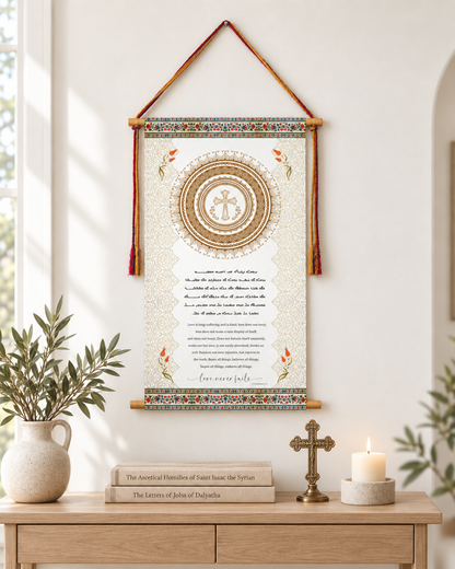 Love never fails 1 Corinthians 13, Aramaic Bible Verse Wall Hanging, Aramaic Bible Quote, Christian Home Decor, Tapestry
