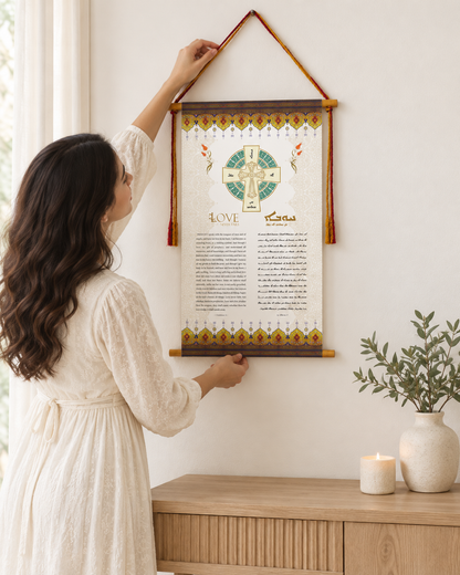 Custom Aramaic and English New Testament Verse Wall Hanging  | Bible Wall Art | Aramaic Scripture | Gifts | Wall Art Decor | Ready to Hang