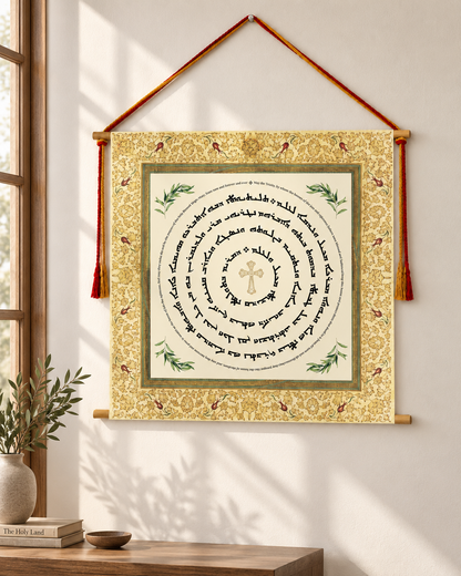 (Tleethayootha) Syriac Aramaic house blessing prayer - Assyrian Prayer - Aramaic Prayer -  Syriac Prayer - Gifts - Christian Home Decore - Wall Hanging - Tapestry