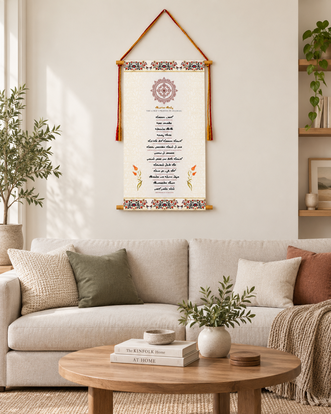 The Lord's Prayer in Aramaic with English pronunciation, Wall Hanging, Aramaic Prayer, The lord's prayer Wall Art, Aramaic Our Father, Assyrian Lord's Prayer, Assyrian gifts, Syriac Lord's Prayer,  Aramaic Lord's Prayer,Tapestry